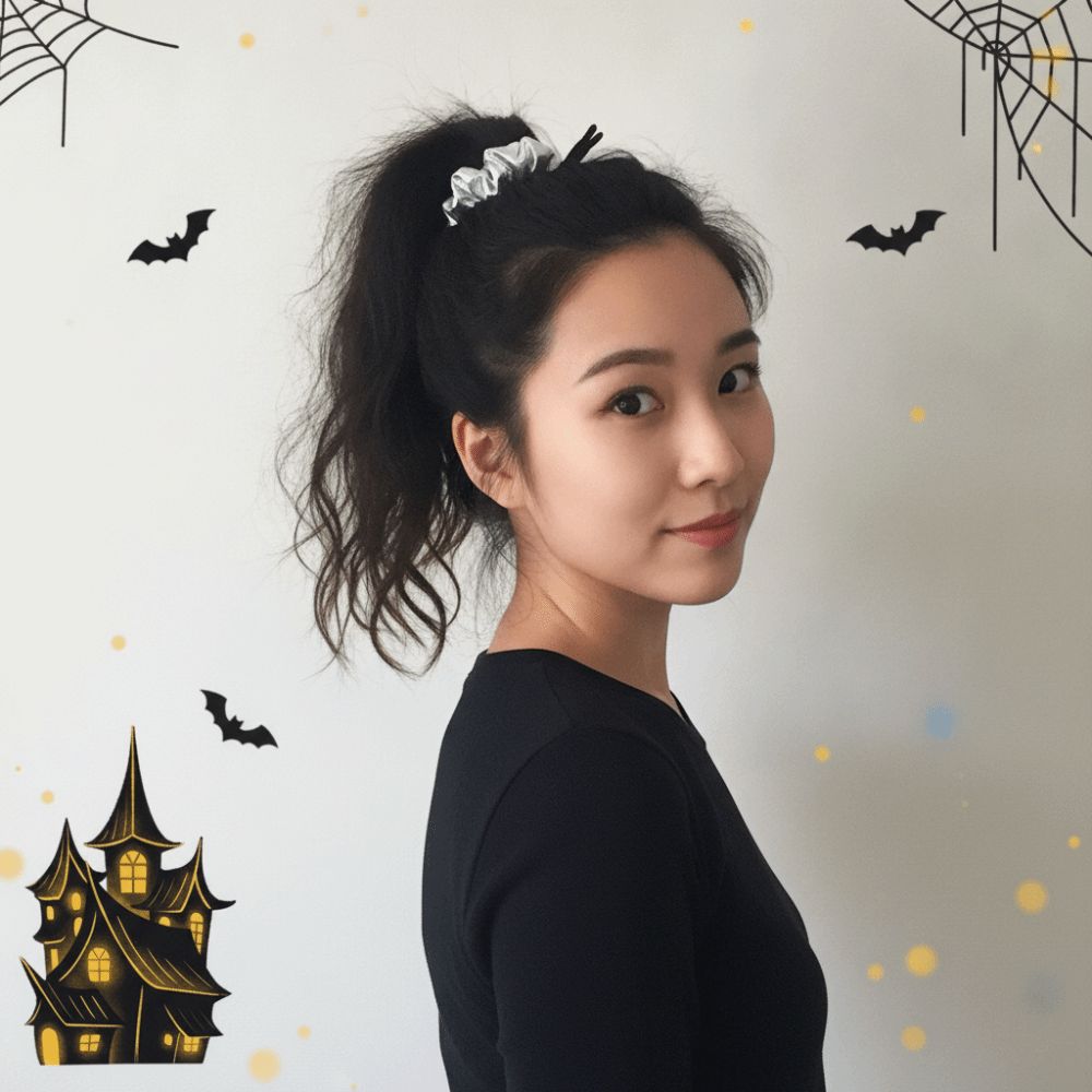 Outdoor Lighting Halloween - High Elastic Halloween Scrunchies Shiny Metallic