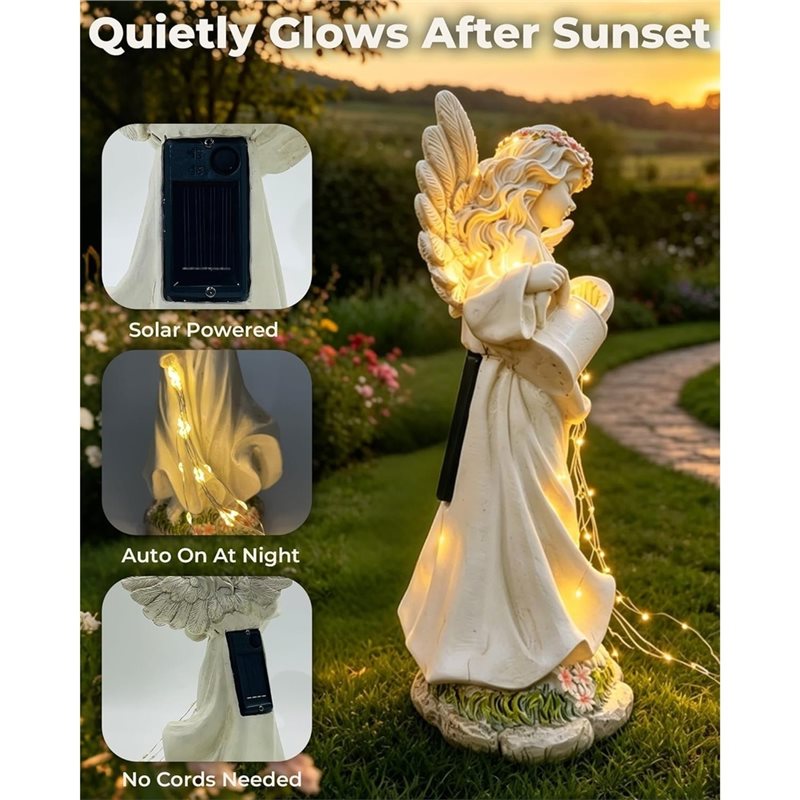 Outdoor Lighting Accent - ABGE-Outdoor Garden Angel Solar Lights, 10