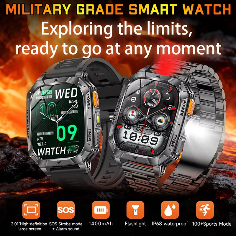 Outdoor Lighting Japanese - 2026 New Hot flashlight Men Smartwatch