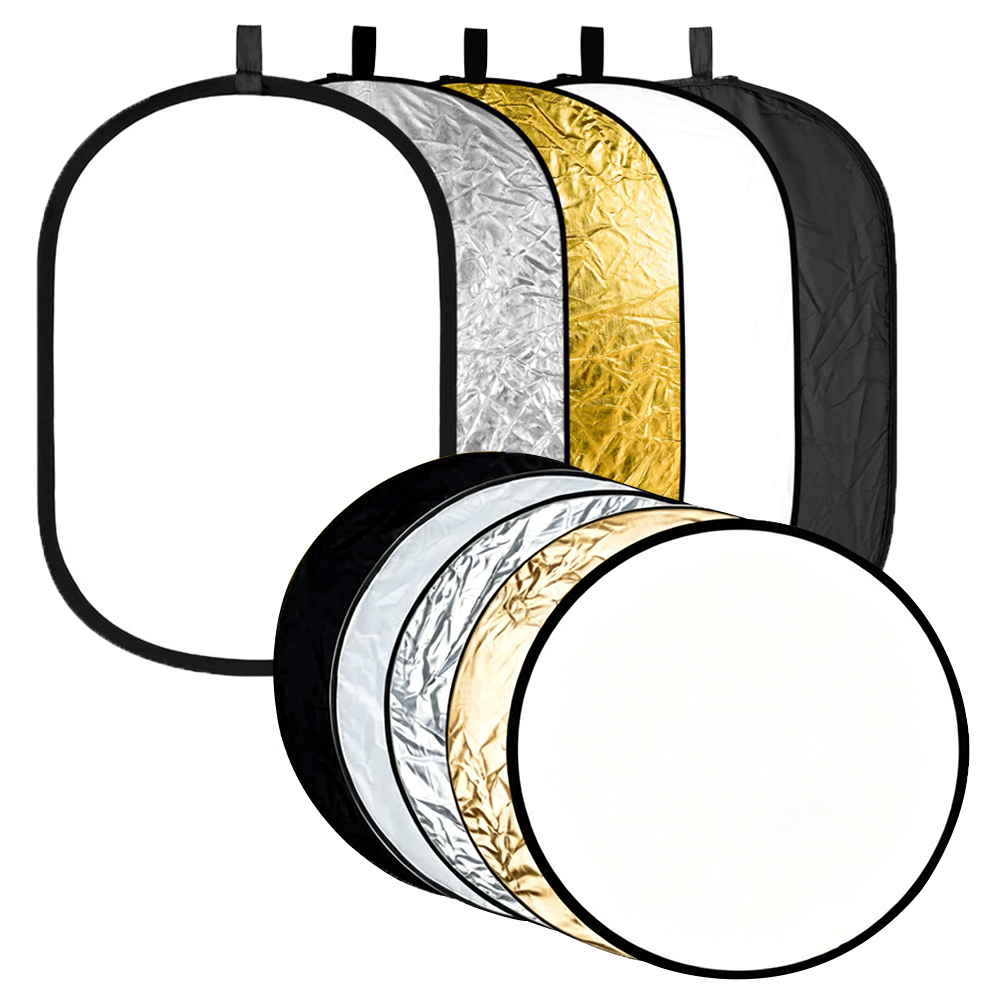 Outdoor Lighting In Photography - 60/80/110CM 5-in-1 Collapsible Light Reflector Oval
