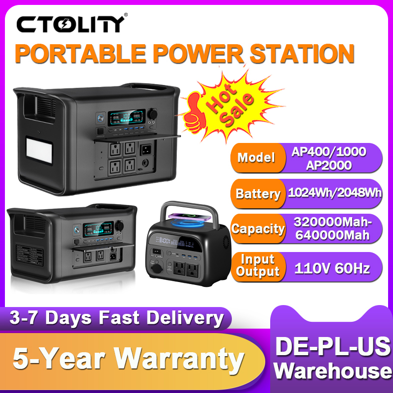 Xl Outdoor Lighting - CTOLITY 2400W Portable Power Station 1800W