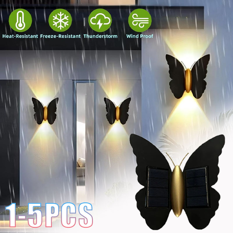 1-5PCS Solar Butterfly Wall Li - đánh giá và giá Outdoor Lighting Accent
