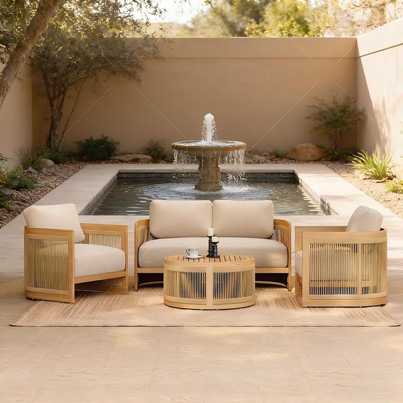 #Outdoor Teak Wood Sofa Set Li - đánh giá và giá Outdoor Lighting Accent