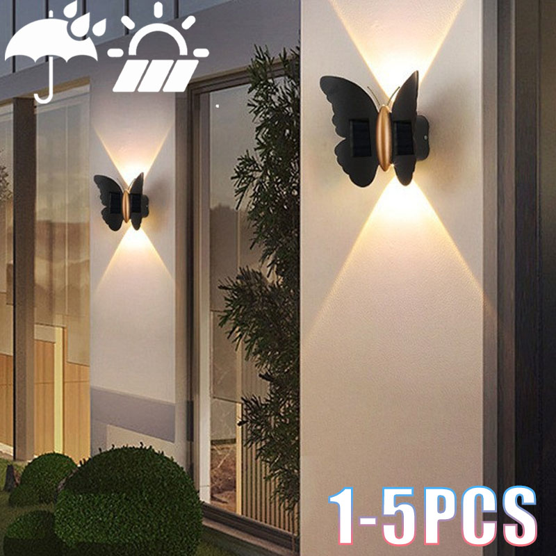 1-5PCS Solar Butterfly Wall Li - đánh giá và giá Outdoor Lighting Accent