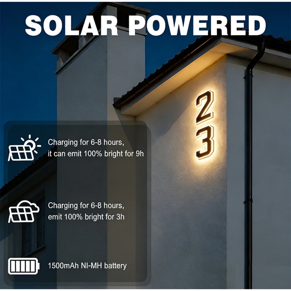 New Solar Address Sign LED Hou - đánh giá và giá Xl Outdoor Lighting
