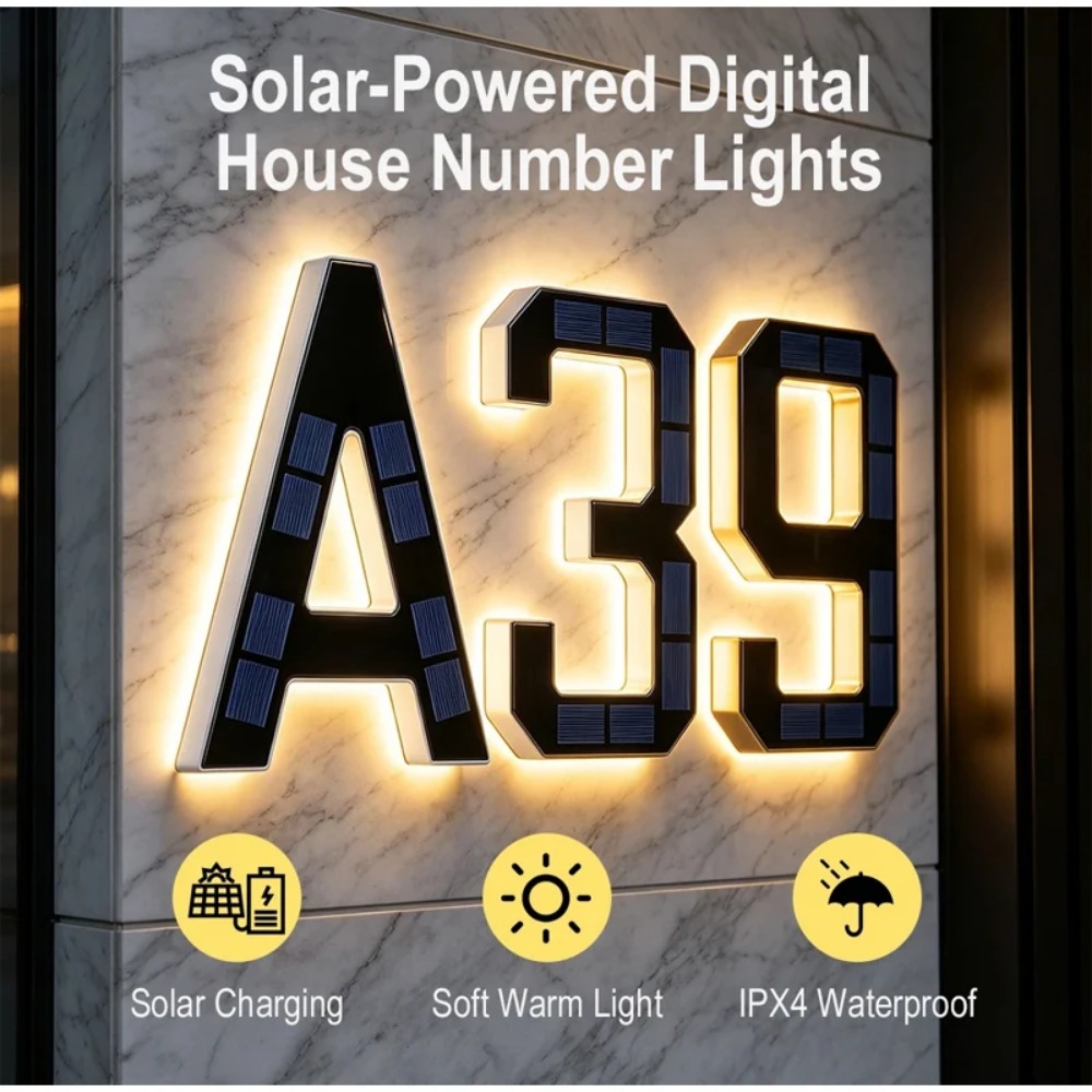 New Solar Address Sign LED Hou - đánh giá và giá Xl Outdoor Lighting