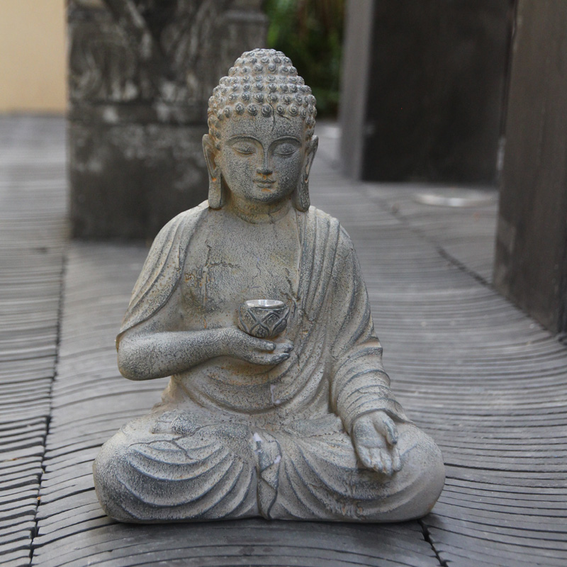Resin Solar Buddha Statue Scul - đánh giá và giá Outdoor Lighting Japanese