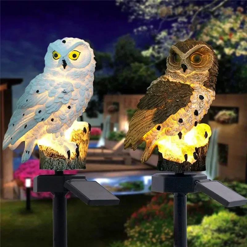 Solar Owl Statue Garden Light  - đánh giá và giá Outdoor Lighting Construction