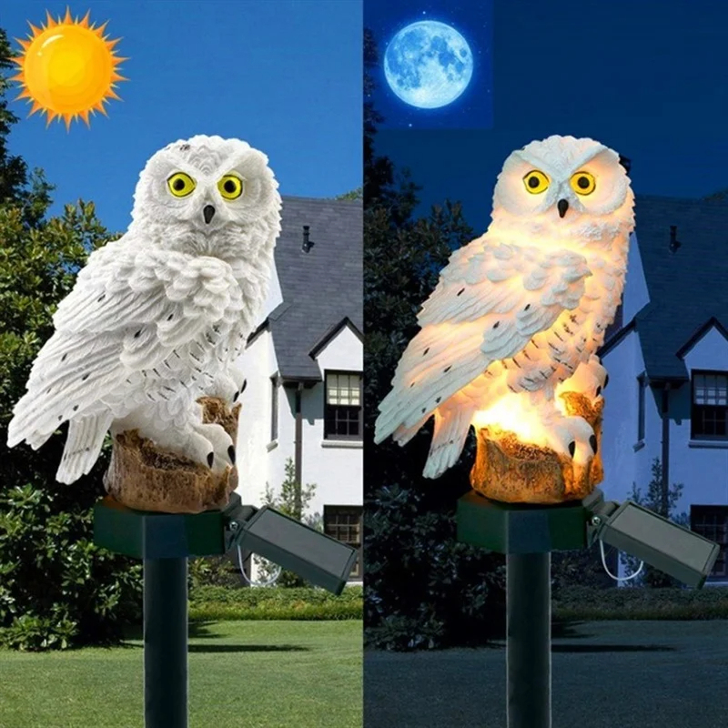Solar Owl Statue Garden Light  - đánh giá và giá Outdoor Lighting Construction