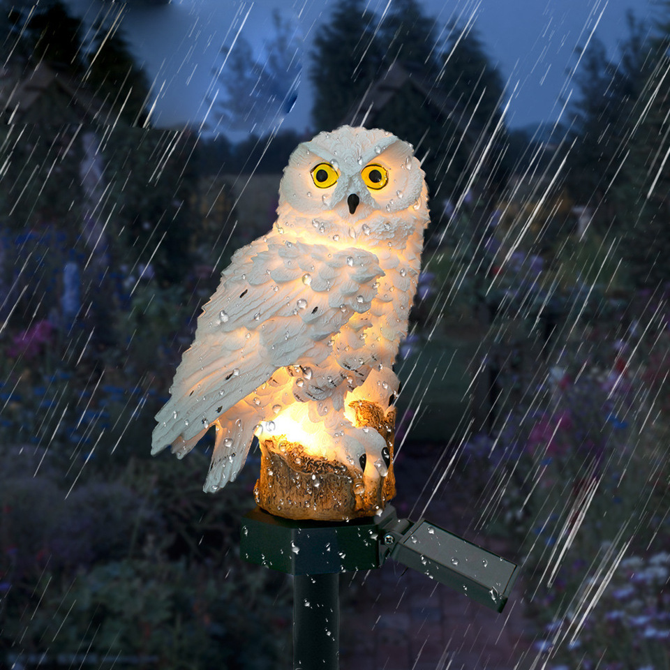 Solar Owl Statue Garden Light  - đánh giá và giá Outdoor Lighting Construction
