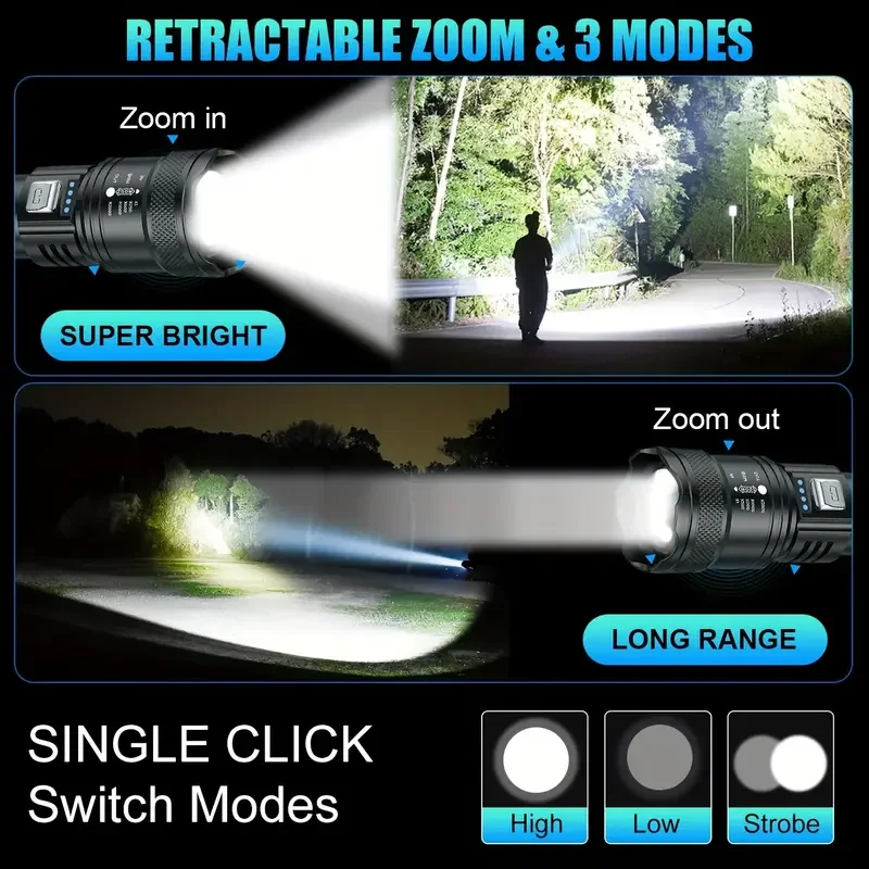 Tactical LED Flashlight 2000LM - đánh giá và giá Outdoor Lighting Construction
